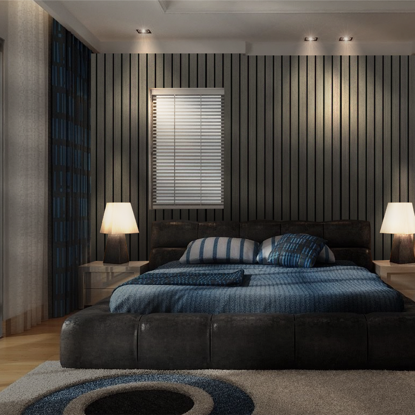 Wooden Acoustic Wall Panels 2400mmx600mm - Dark Oak