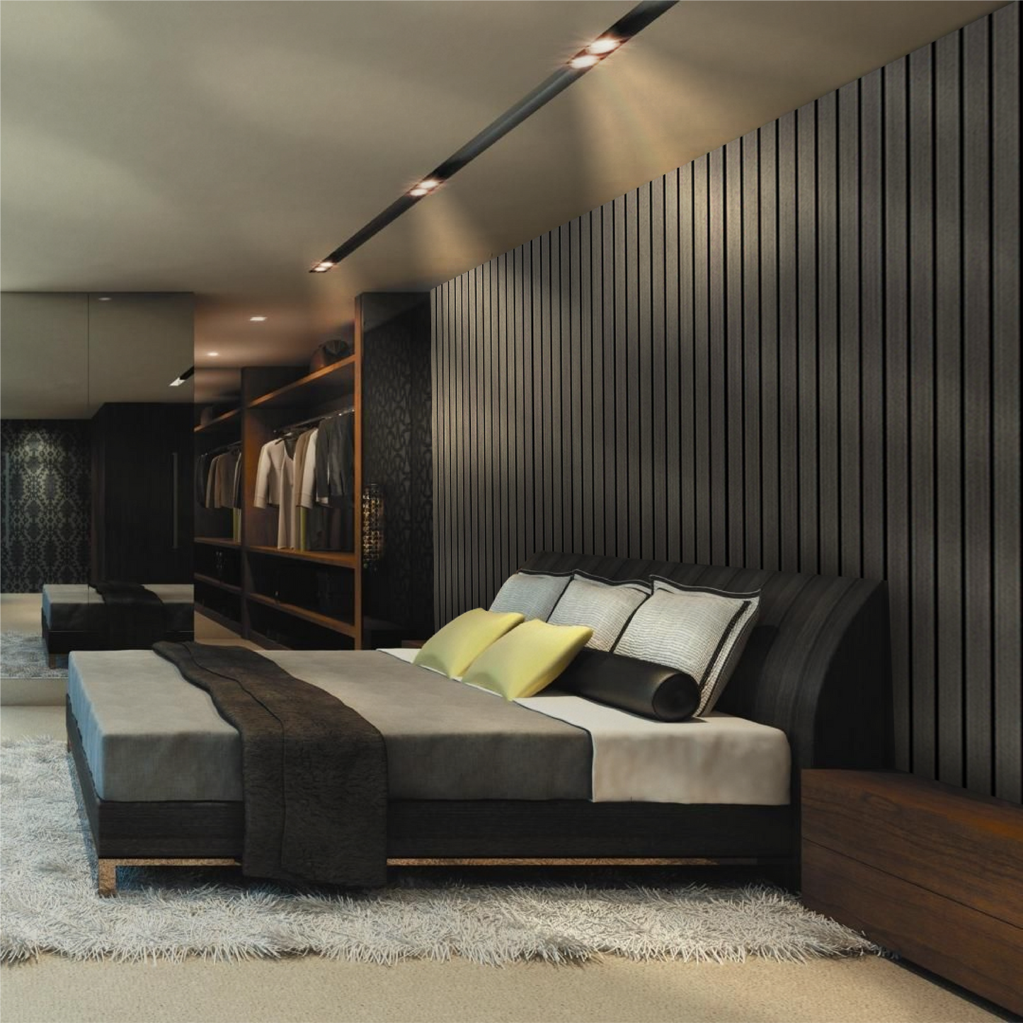Wooden Acoustic Wall Panels 2400mmx600mm - Grey