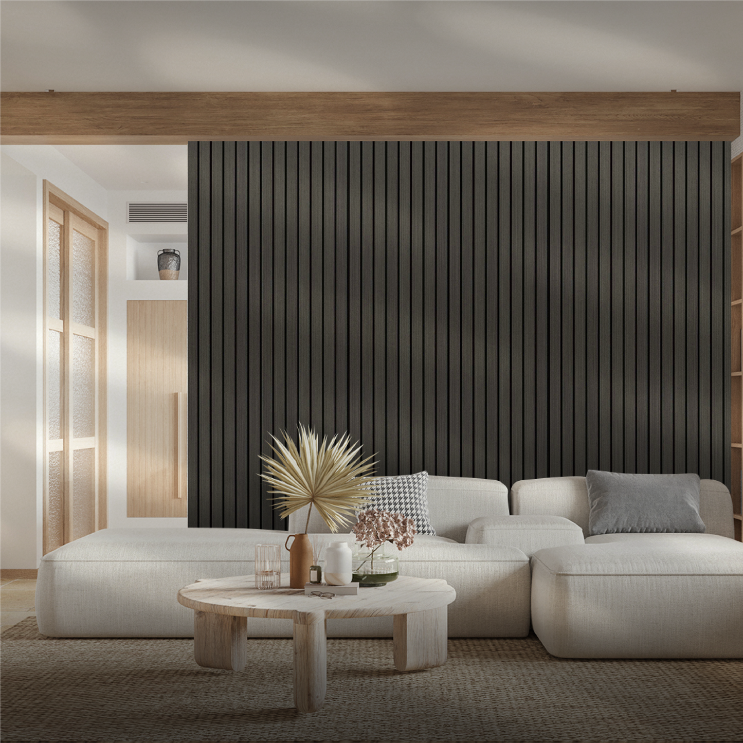Wooden Acoustic Wall Panels 2400mmx600mm - Dark Oak