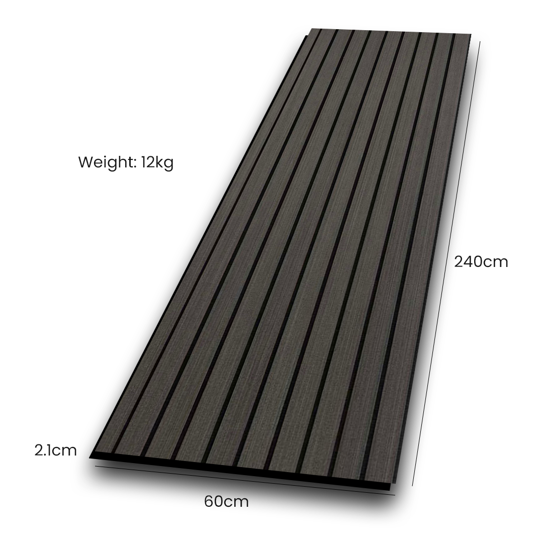 Wooden Acoustic Wall Panels 2400mmx600mm - Grey
