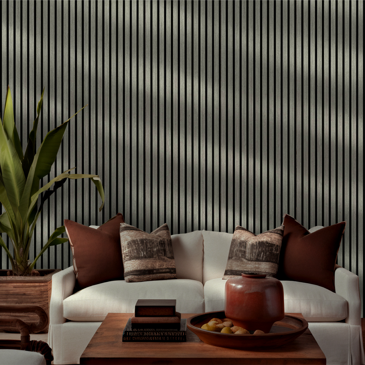 Wooden Acoustic Wall Panels 2400mmx600mm - Silver Walnut