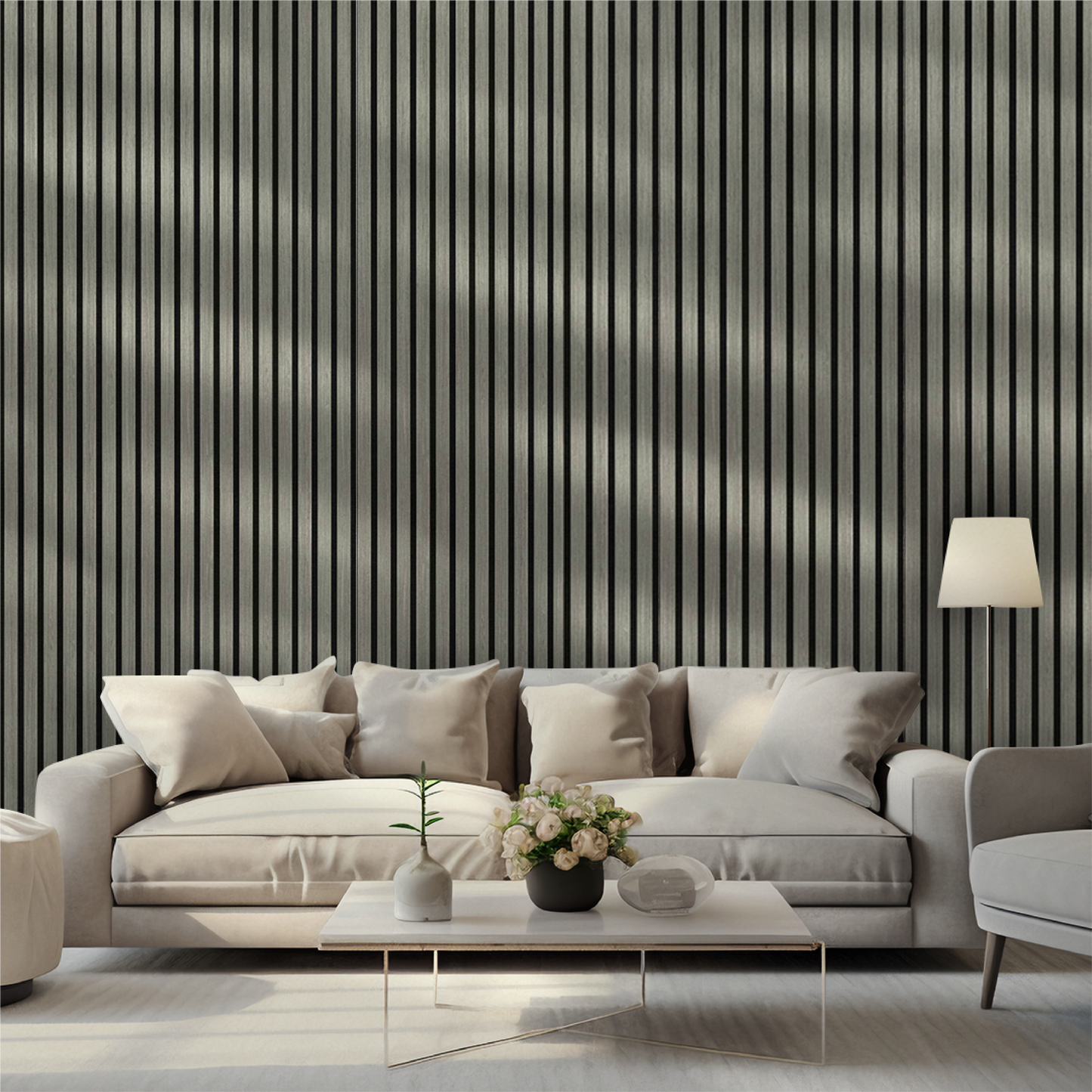Wooden Acoustic Wall Panels 2400mmx600mm - Silver Walnut