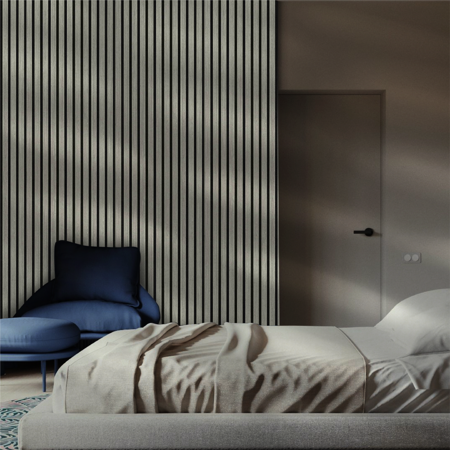 Wooden Acoustic Wall Panels 2400mmx600mm - Silver Walnut
