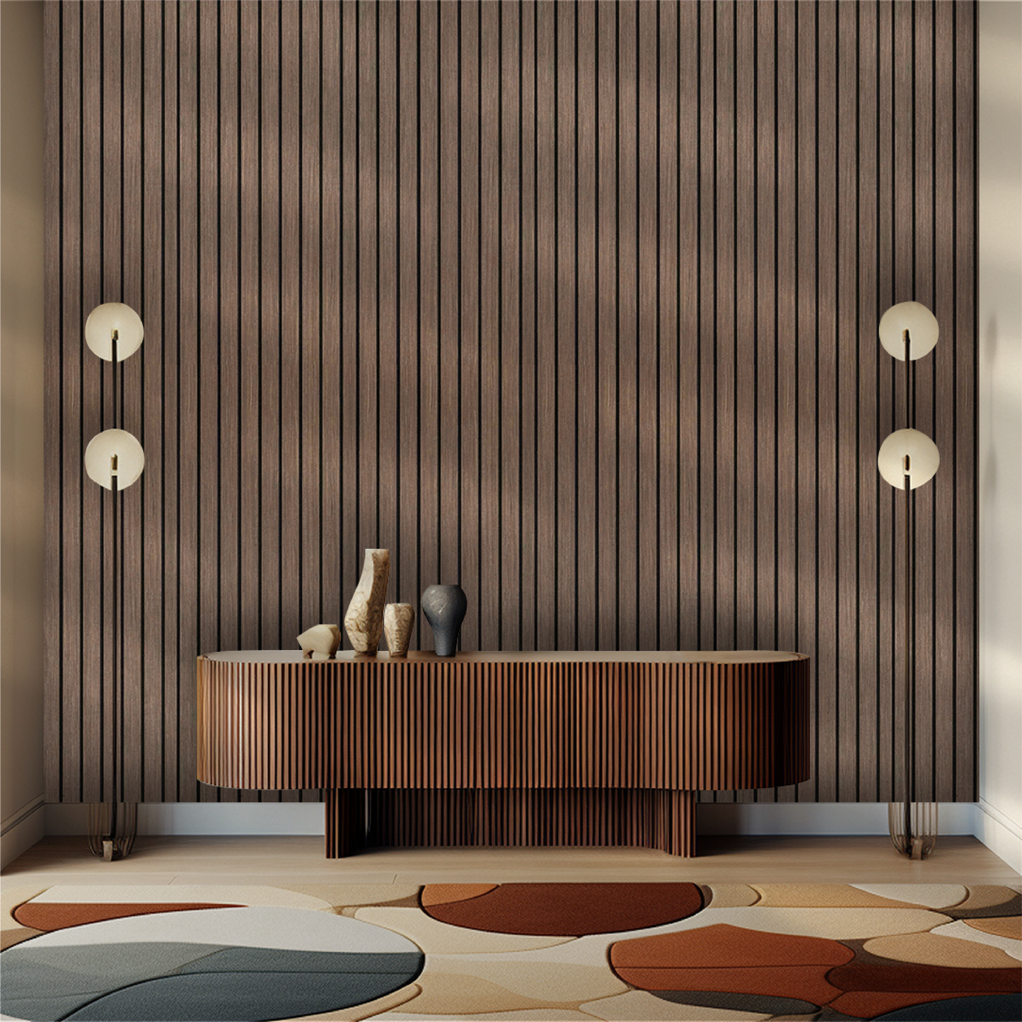 Wooden Acoustic Wall Panels 2400mmx600mm - Walnut