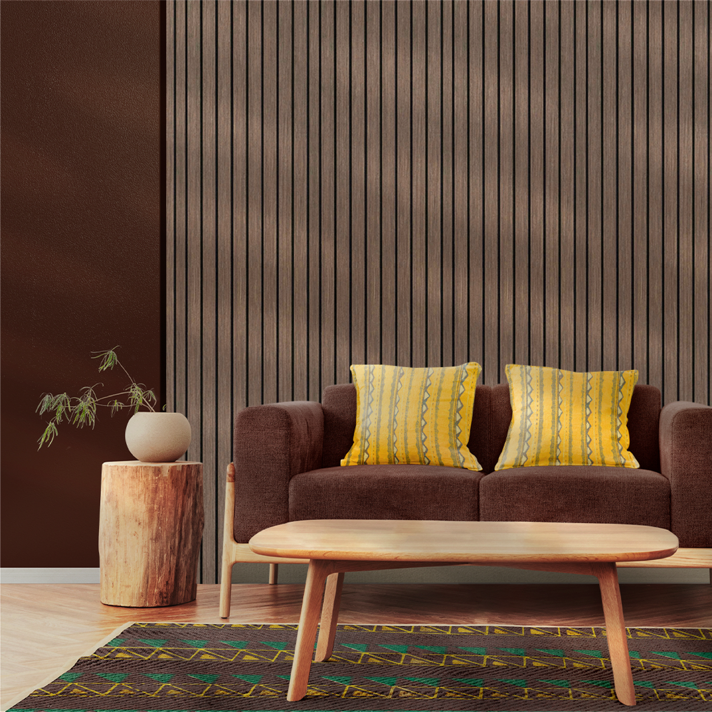 Wooden Acoustic Wall Panels 2400mmx600mm - Walnut