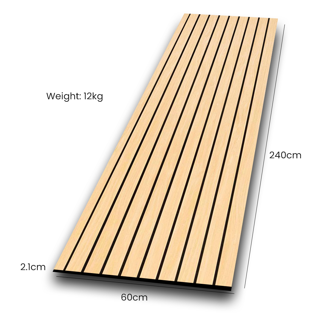 Wooden Acoustic Wall Panels 2400mmx600mm - Oak