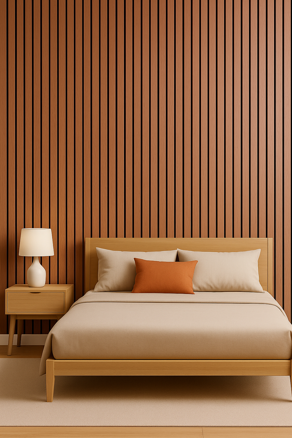 Wooden Acoustic Wall Panels 240cm x 60cm - Rose Gold