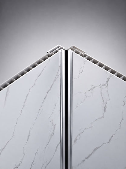 8mm Silver Internal Corner Trim for Shower Panels (2.4m)