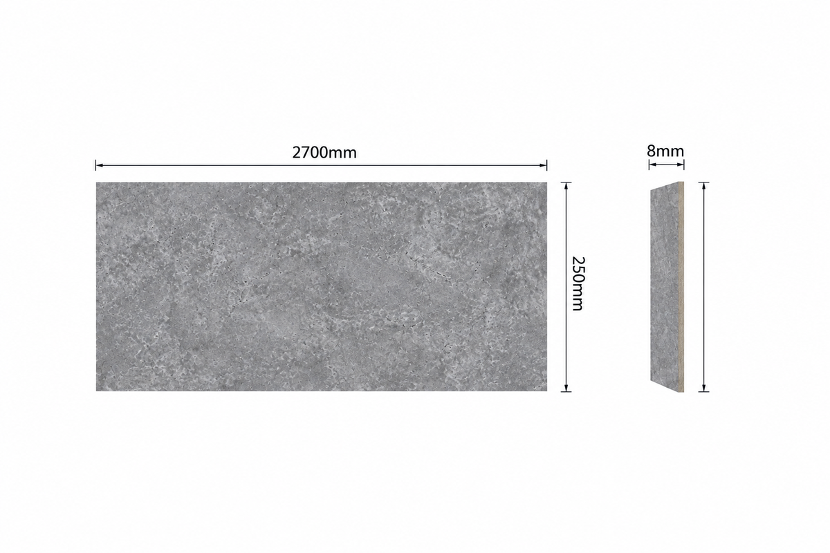 Matt Concrete Cladding - Ceiling Panel 8mm x 250mm x 2700mm